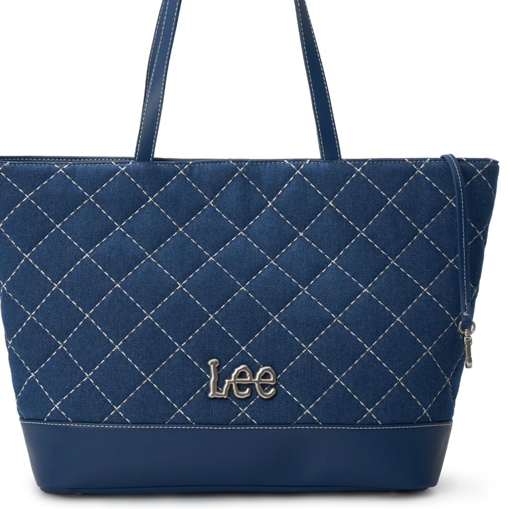 New Lee PU, Textile Mixture Tote Bag, Shopping Bag, Shoulder Bag Women's Dark Blue LE250147M-503