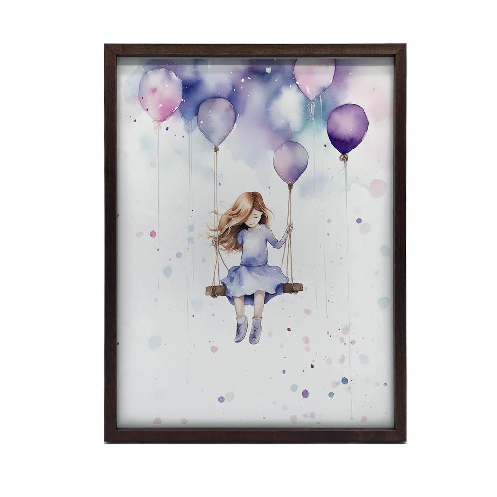 Dziewczynka Na Huśtawce Dziewczynka Na Huśtawce, 40X50 Cm, Rama Aluminiowa Czarna, Papier Matowy 230 Gsm