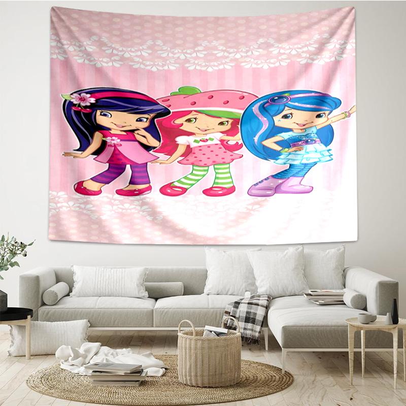Straw-berry Sweet Moment Quick-Dry Tapestry Hanging for Bedroom,Livingroom, Playroom,Decor Art Room Wall Tapestry Holiday and Birthday Gifts