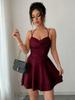 Dress French Sexy Women's Clothing Solid Color Waist Thin Suspender Small Dress