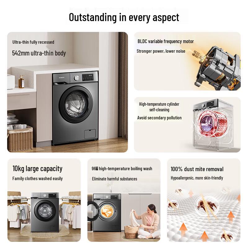 Skyworth 10kg Fully Automatic Front-Load Inverter Washing Machine