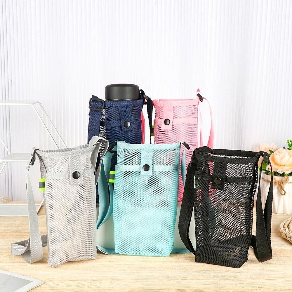 Mesh Sport Water Bottle Cover Portable Cup Sleeve Pouch Insulated Carrier Mobile Phone Bag  Outdoor