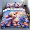 Lamb floral backdrop. Bedding Duvet cover sets Duvet covers Pillowcases gifts (1 * Duvet Cover 2 * Pillowcases, without duvet insert)