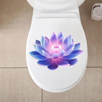 Adesivo Luminoso per WC da Bagno Luce Notturna Loto Decorazione Murale Adesivo per Copriwater Autoadesivo PVC Impermeabile Decorazione per la Casa