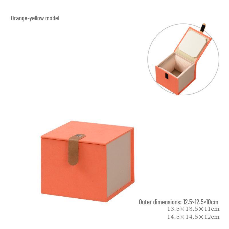 Elegant Leather Buckle Zisha Teapot & Ceramic Ware Gift Box 14.5*14.5*12cm