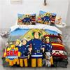 Juguetes de Dibujos Animados Bombero Sam Juego de Cama Funda Nórdica Juego de Cama Cubre Edredón Funda de Almohada Edredón Tamaño King Queen Niños Adultos Juego de Cama