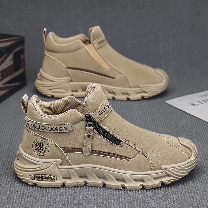 Fashion Autumn Men Casual Sports Shoes 2025 Comfortable Anti Slip High Top Outdoor Running Shoes Platform Fashion Short Boots Zapatillas