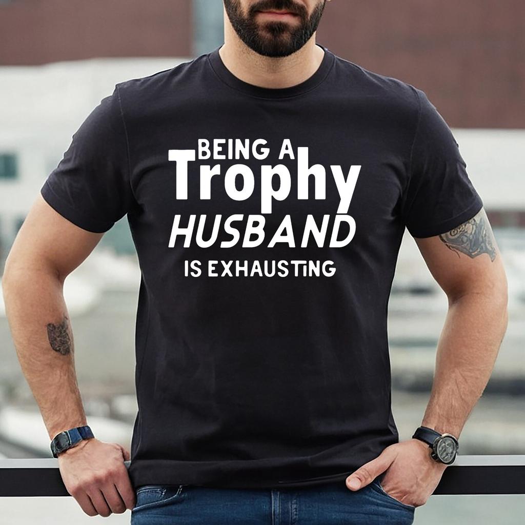 BEING A TROPHY HUSBAND IS | FUNNY | NOVELTY | JOKE | MEN'S T-Shirt Mens Womens Tees Top TEE TOP