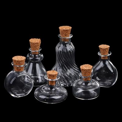 1:12 Puppenhaus Mini Wunsch Flasche Glas Lagerung Flasche W/Cork Candy Jar Home Decor
