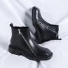 2025 Autumn Men's Mid-Heel Square Toe Martin Boots with Side Zipper