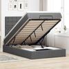 VidaXL Ottoman Bed Frame with Mattress Dark Grey 120x190 Cm Fabric 3314156