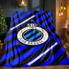 Coperta con Stemma FC Brugge Leggera Ideale per Letto Perfetta per Viaggi, Campeggio, Soggiorni, Uffici, Divani, Regalo di Natale per tifosi