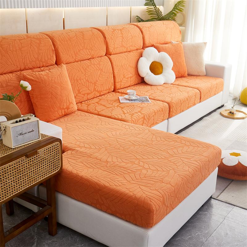 

Чехол на подушку сиденья дивана, жаккардовый чехол на стул, эластичный моющийся съемный чехол, флисовый чехол для дивана, мебели Normal size M оранжевый