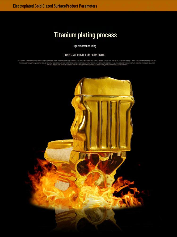 European Palace Gold-Plated Embossed Retro Toilet in Golden Color
