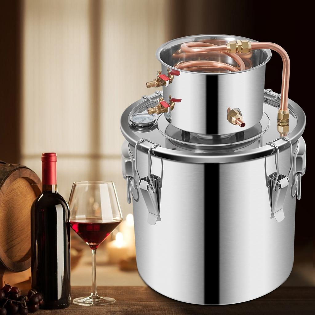30L Alcohol Brewing Distiller DIY Moonshine Apparatus Stainless Steel Still Whisky Beer Brandy Home Appliance