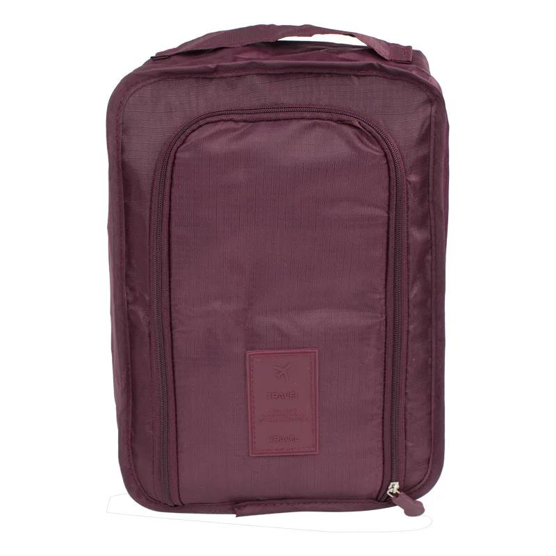 Multifunctional portable shoe bags folding dust-proof nylon storage bag clothing and shoe organizer, outdoor travel storage case винный