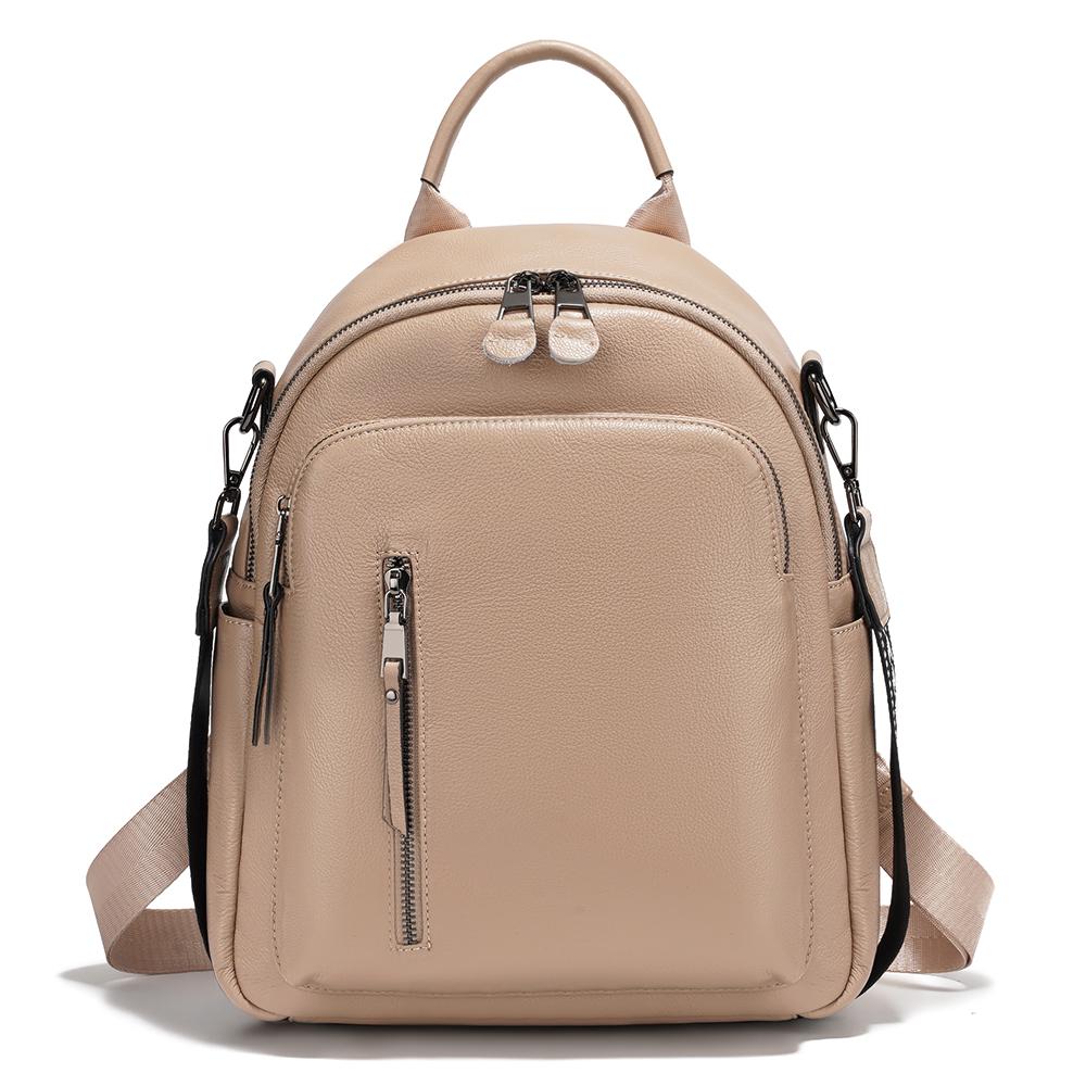 Zency 100% Genuine Leather Backpack For Women Large Capacity Travel Rucksack