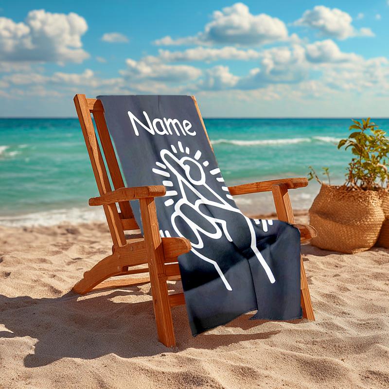 Personalized customized proof beach towel with Untitled Dance pattern - soft, absorbent,quick-drying,perfect swimming,camping&bathing