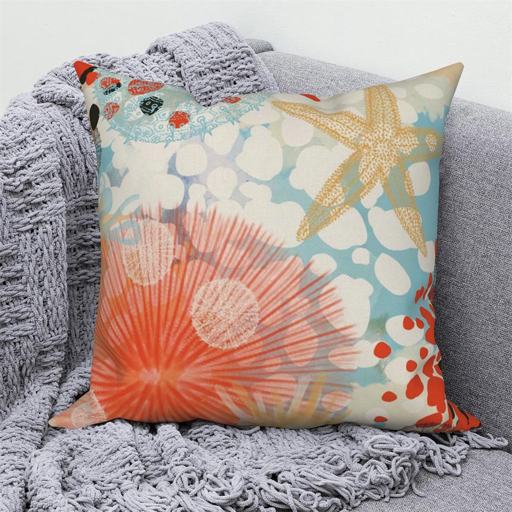 Juste de coussin de canapé bleu, taie d'oreiller, décoration de chambre à coucher, océan, mer, animal