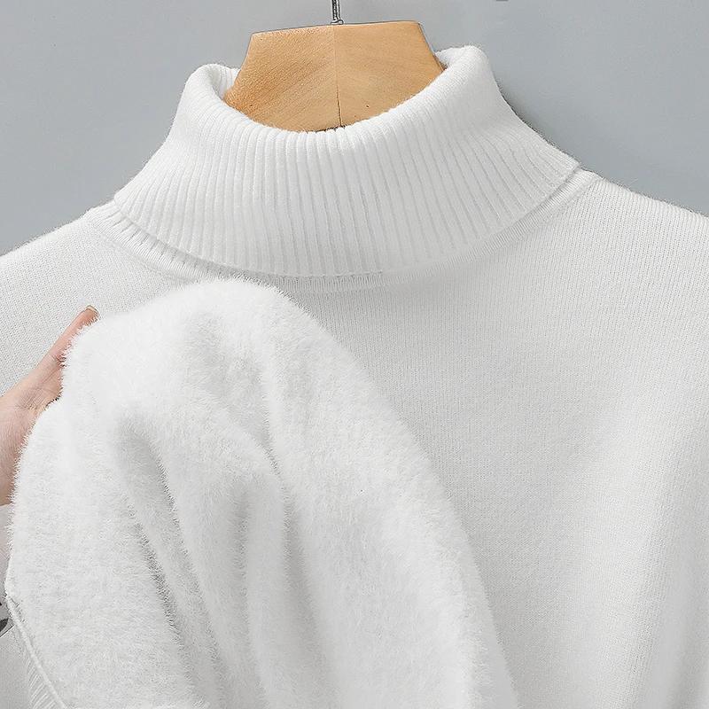 Autunno Inverno Abbigliamento Sportivo Uomo Maglione a Collo Alto Lavorato a Maglia Vestibilità Slim Manica Lunga Pullover Colore Unico Abbigliamento Uomo