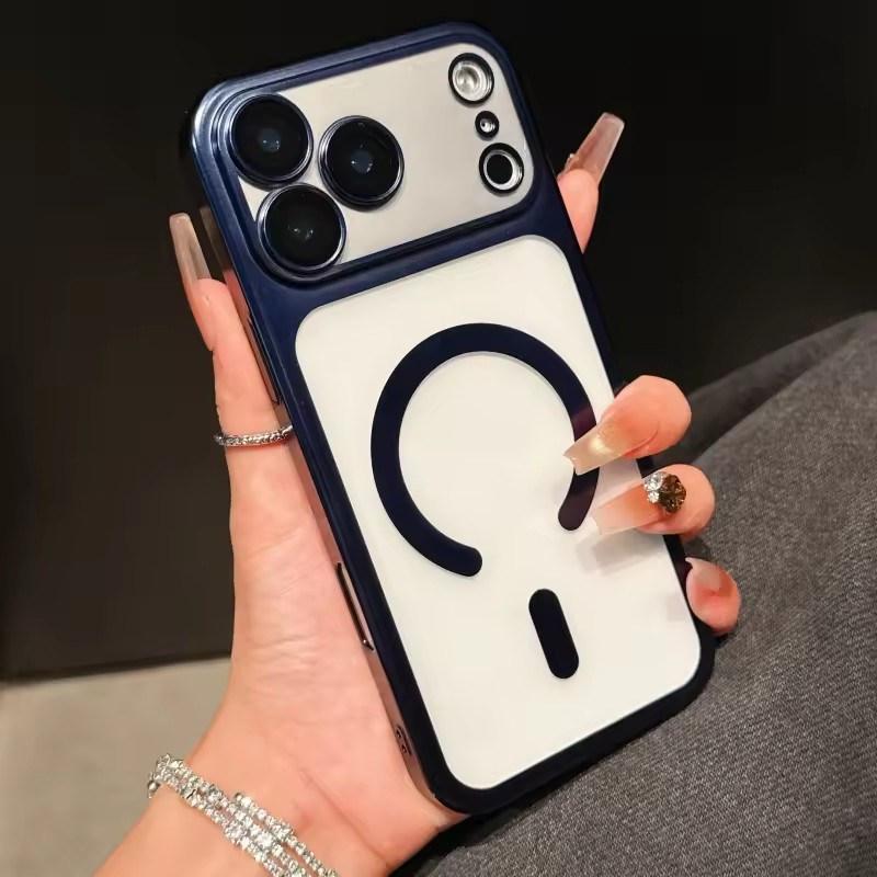 Custodia Lussuosa Ultra Sottile Opaca Per Magsafe per iPhone 17 Air 16 15 14 13 11 12 Pro Max Plus Ricarica Wireless Cover Traslucida in PC