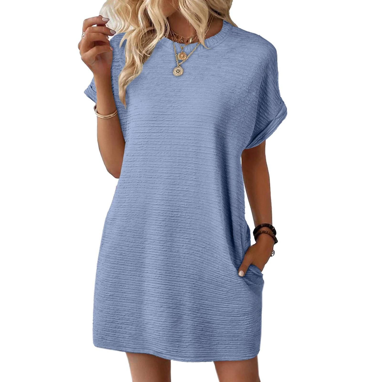 

Женский повседневный сарафан длиной до колена, модное удобное платье M синий