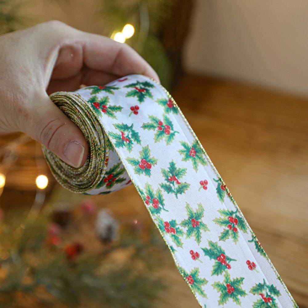 Lmitation Linen Christmas Tree Ribbon Xmas Gift Fabric Swirl Ribbon New Christmas Ribbon