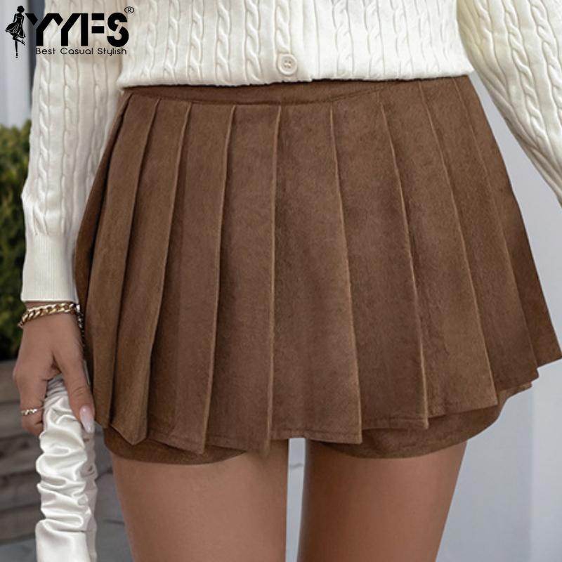 

YYFS Жіночі модні повсякденні одноколірні спортивні шорти з високою талією S коричневий