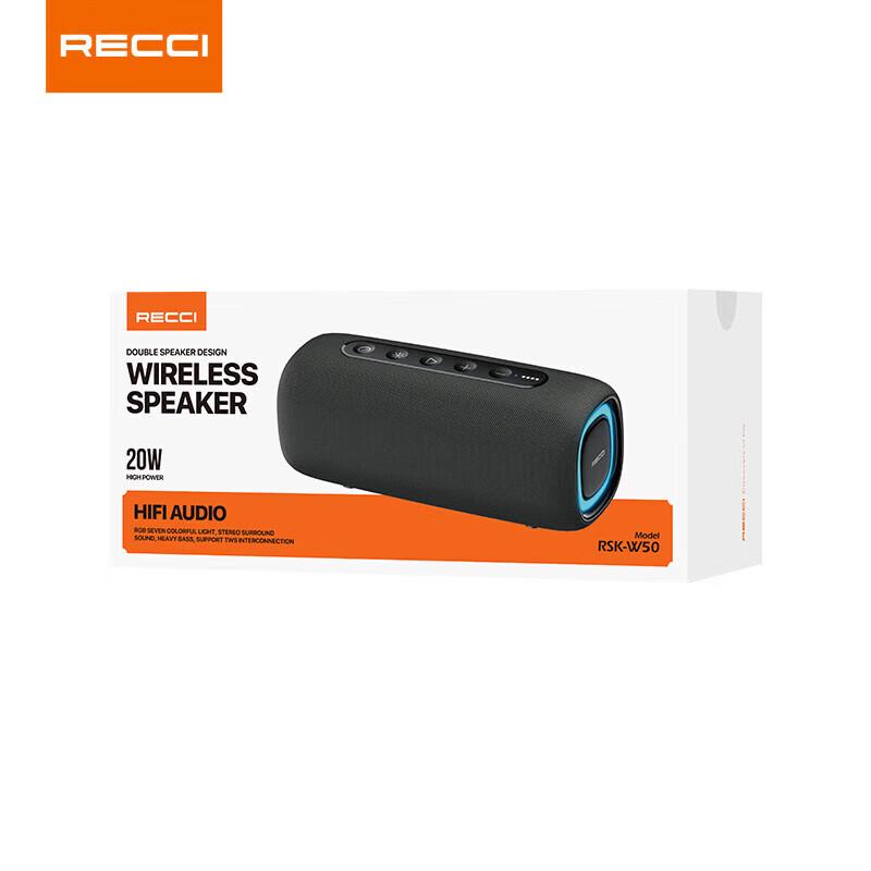 Recci RSK-W50 Portable Bluetooth Speaker CN Plug (adapter Included)