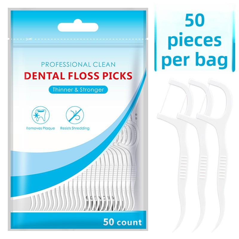 High-Tensile Plastic Floss Sticks 50-80 Count Oral Hygiene Toothpick Pack