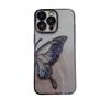 3D Flowing Sand Butterfly Apple 15 Phone Case 14 Pro with Lens Protector Compatible with iPhone 16 Electroplated TPU Soft Case