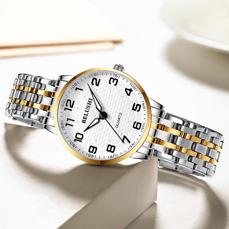 Selected Beroz Luminous Quartz Watches for Couples - Waterproof, Large Numbers, Suitable for Middle-Aged and Elderly Men