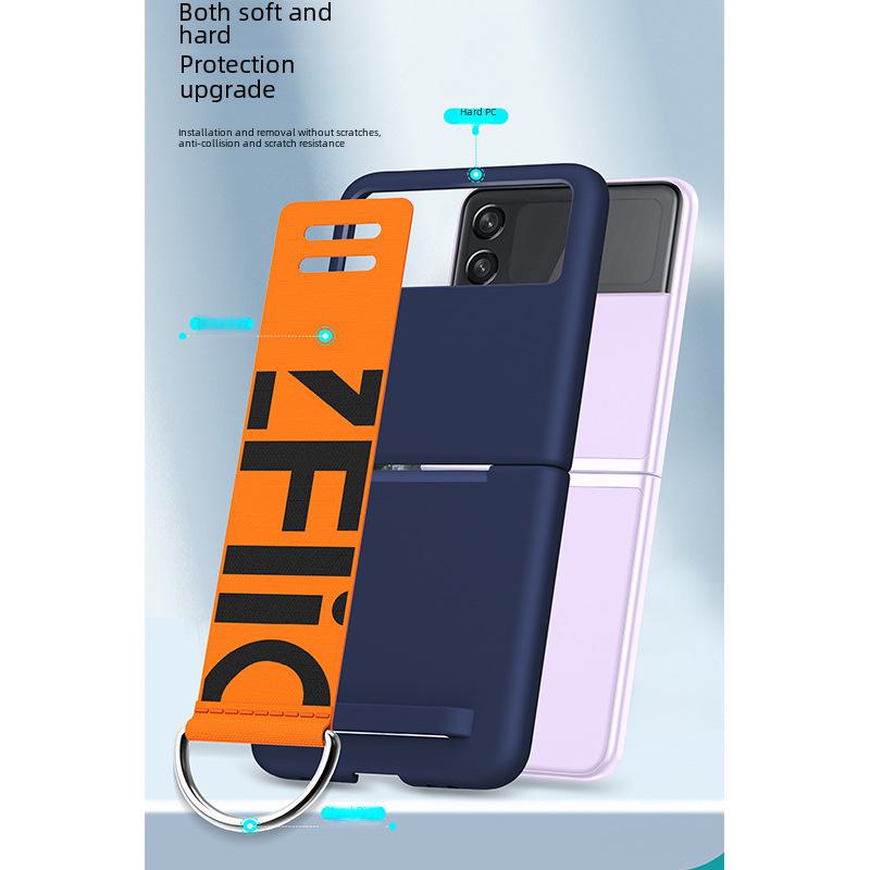 Samsung ZFlip 6 Liquid Skin Sports Wristband Ring Case for Folding 5/4/3 Gen.