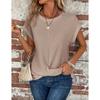 Spring and Summer New Solid Color Round Neck T-shirt Elegant Short Twist Top Women's Clothing