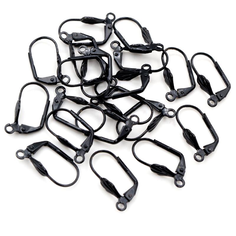 17*11mm 50pcs High Quality 5 Colors Plated Brass French Earring Hooks Wire Settings Base Settings Whole Sale