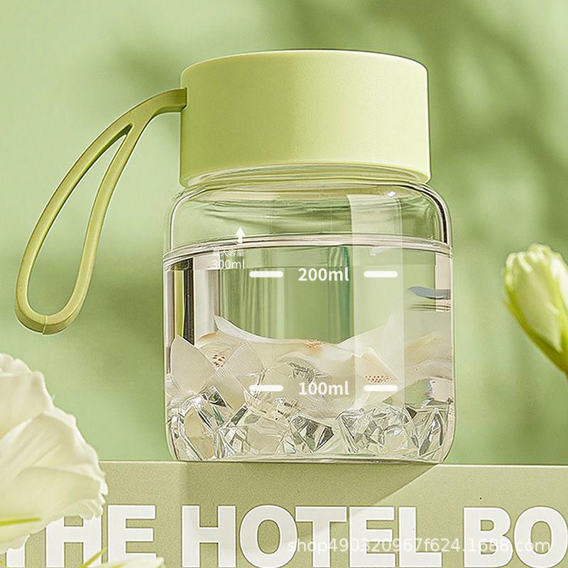 Portable High Borosilicate Glass Coffee Cup with Scale & Hand Warmer for Girls High Borosilicate Glass