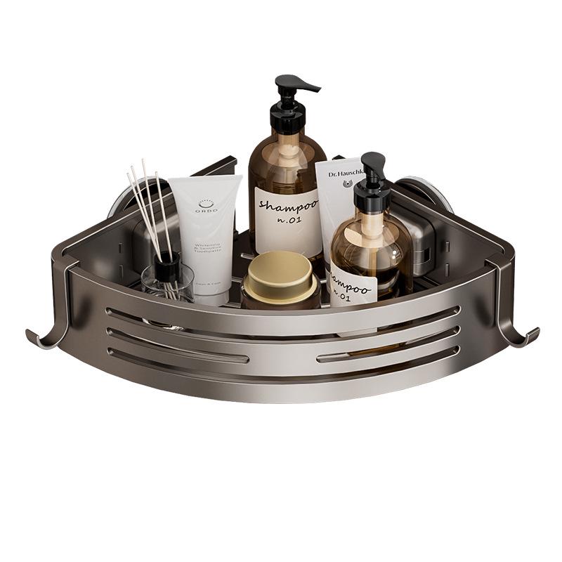 Punch-Free Bathroom Wall Shelf - Aluminum Vacuum Corner Rack