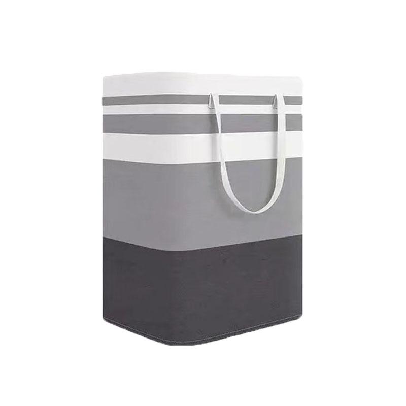 Foldable Striped Laundry Basket – Large Capacity Fabric Hamper for Dirty Clothes Storage
