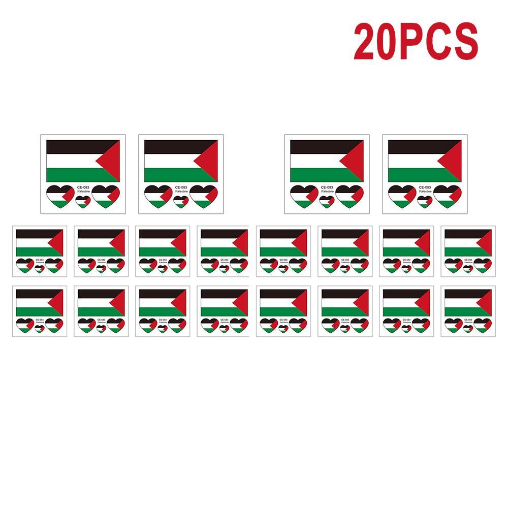 200-10pcs Water Transfer Sticker Vibrant Colors Palestine Flag Sticker Tattoo Stickers Palestine Face Arm Stickers