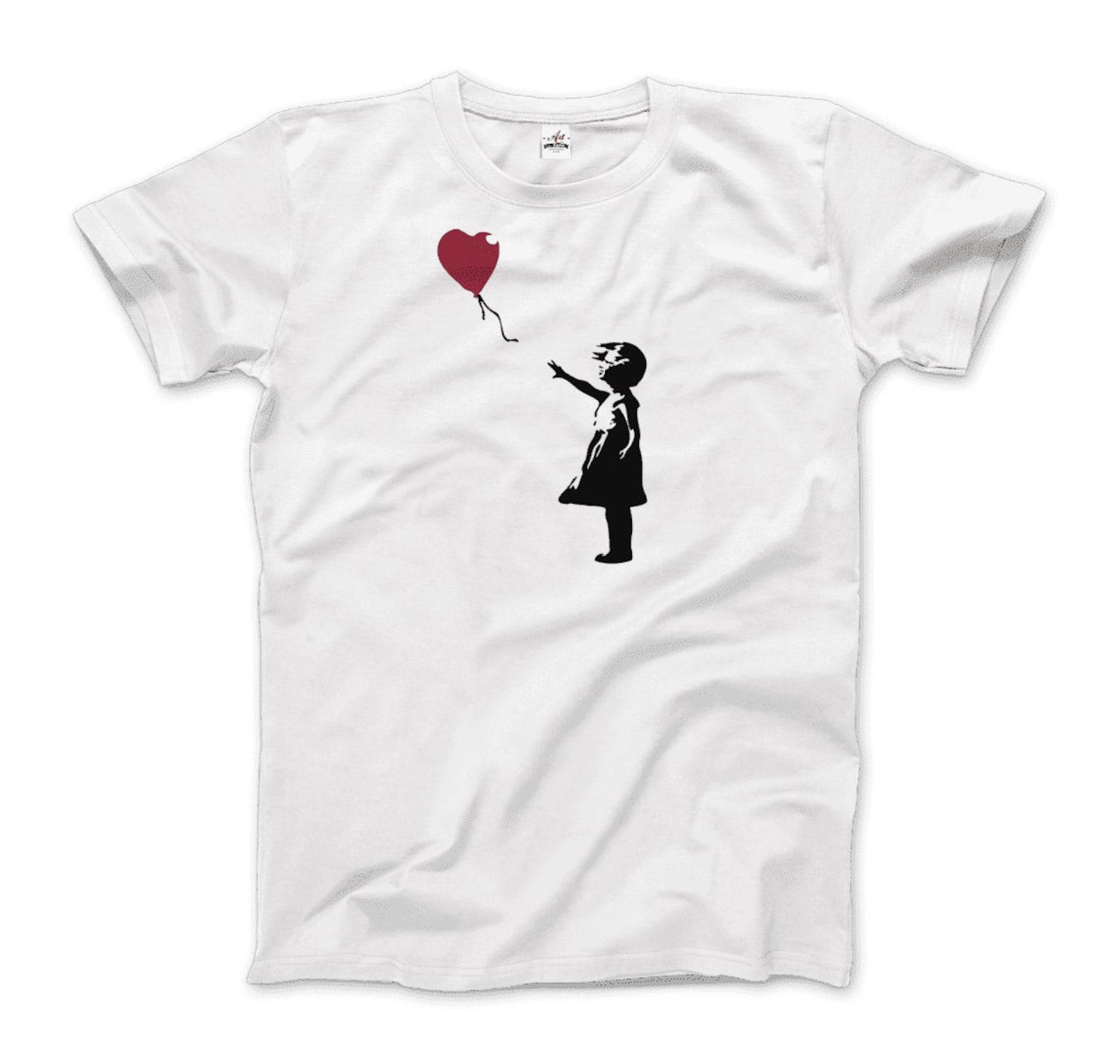 Banksy The Girl with a Red Balloon Artwork T-Shirt XL