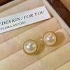 6pair/set Elegant Temperament Imitation Pearl Round Square Earrings Women Daily Wear Holiday Accessories Gifts