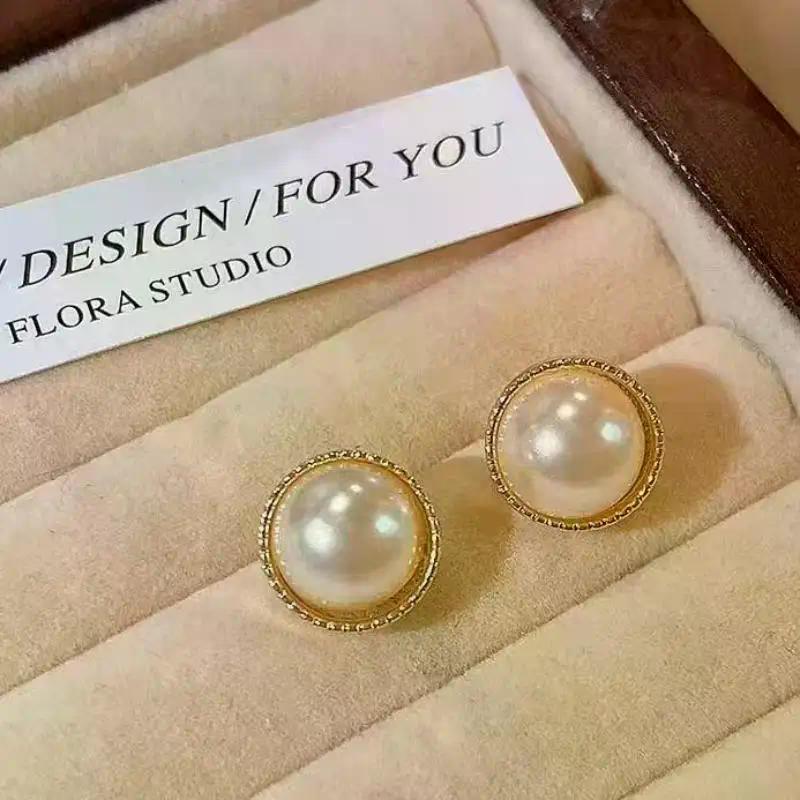 6pair/set Elegant Temperament Imitation Pearl Round Square Earrings Women Daily Wear Holiday Accessories Gifts