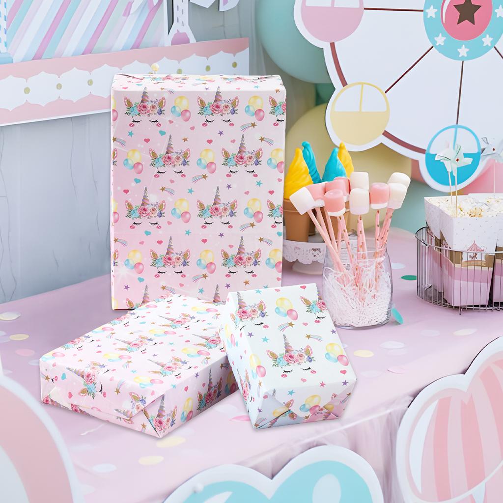 Unicorn DIY Gift Wrapping Paper 50 * 70cm Unicorn Children's Friends Holiday Gift Box Wrapping Paper Unicorn Party Decoration