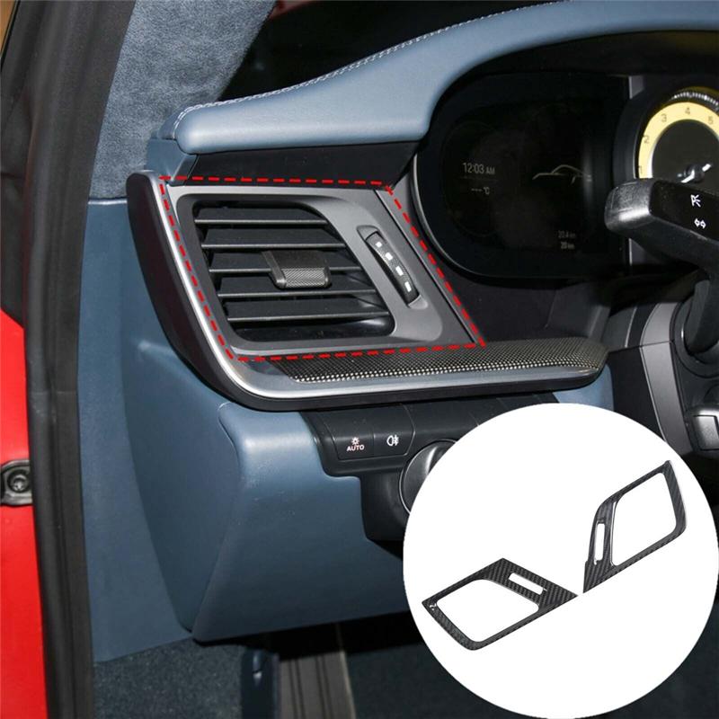 A03E-For Porsche 911     Real Carbon Fiber Car Dash Side Air Outlet Frame Cover Trim Accessories