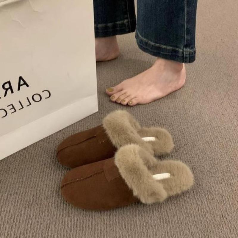 

Корейские женские тапочки премиум-класса - Теплые и согревающие, из хлопка для столешницы, зимние домашние тапочки, с толстой подошвой, повседневная домашняя обувь 35