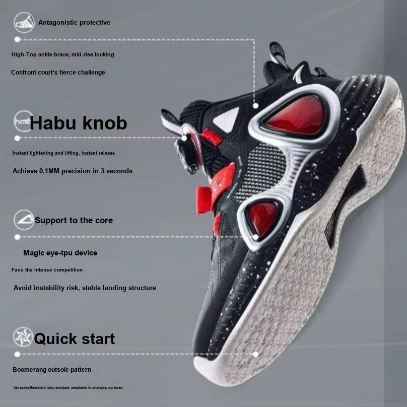 Anta Comfortable Versatile Shock Absorbing Low Top Kids Basketball Shoes Kids sneaker Red 312341120-8