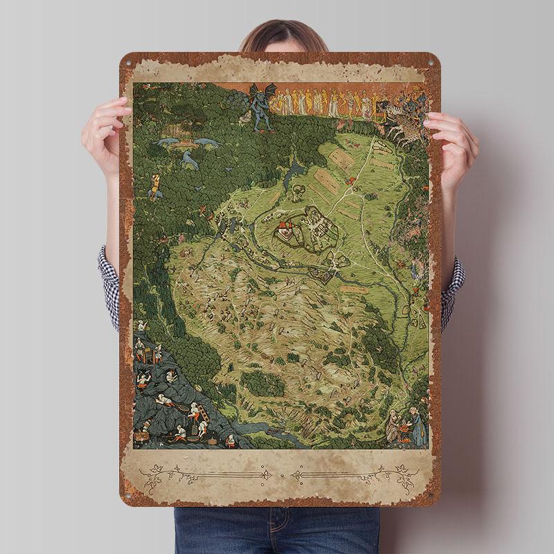 Kingdom Come Deliverance Poster in Latta Arte da Parete Personalizzabile Segni in Latta Metallici Retro Vintage per Casa e Decorazione Gaming