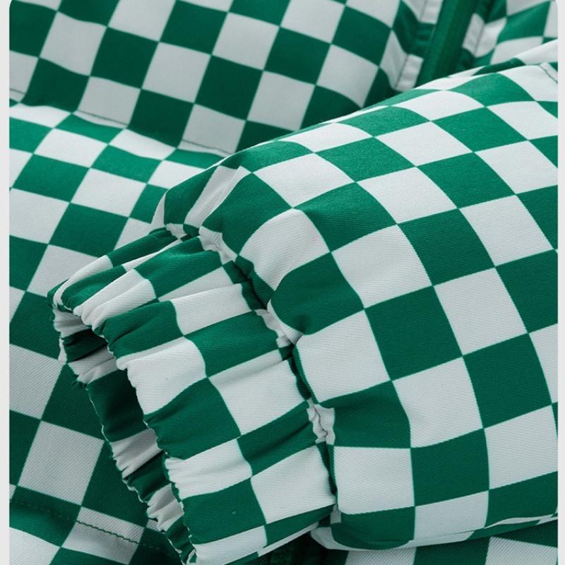 Kwadratowe Bawełniane Ubrania Męskie i Damskie Paragraf Zima Luźne Pogrubiane Bawełniane Ubrania Paragraf dla Pary Bawełniana Kurtka z Kołnierzem Stojącym Męska