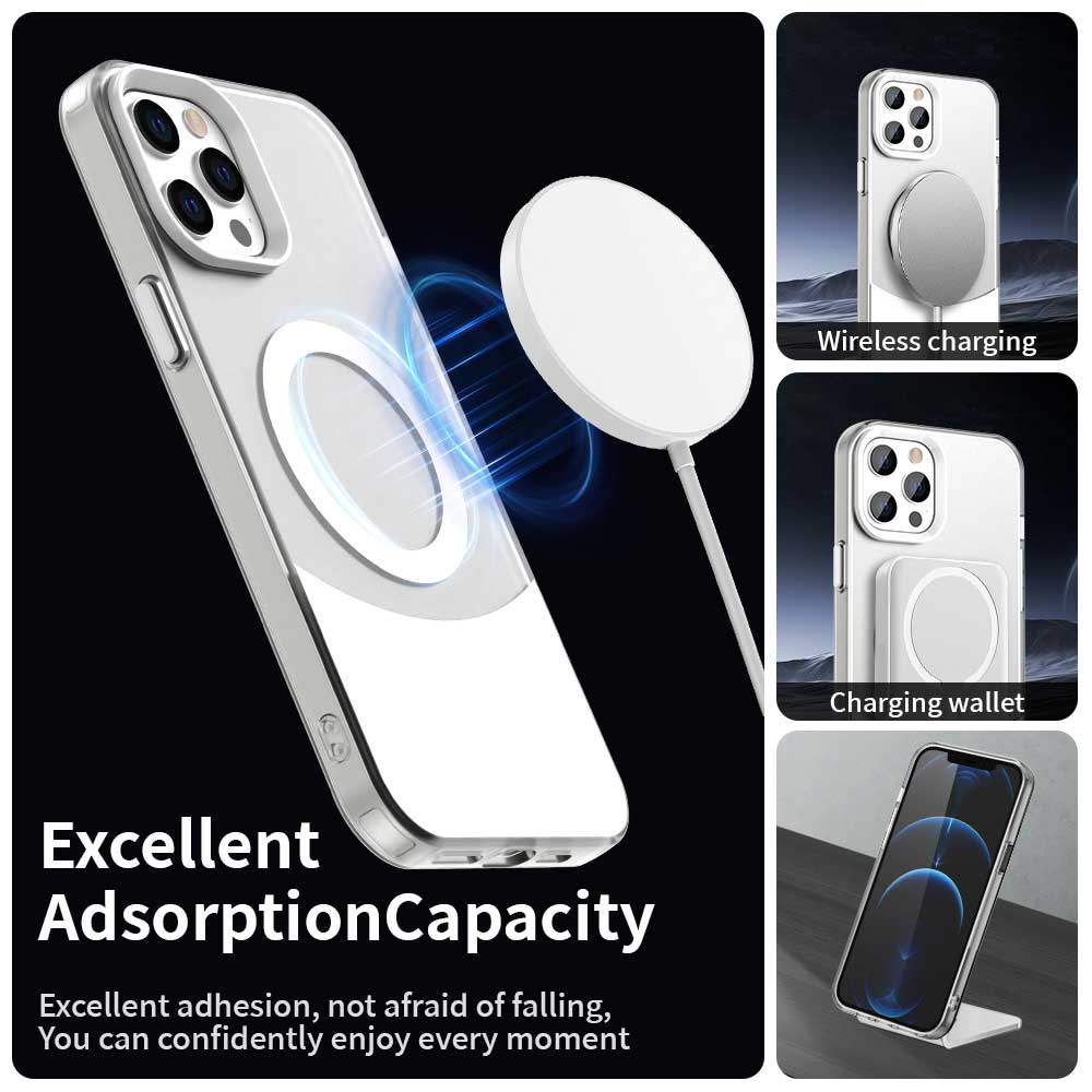 For iPhone 14 Pro Case Compatible with MagSafe Color Splicing IMD TPU+PET+PC Mobile Cover