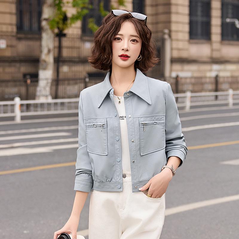 

Women s PU Leather Motorcycle Jacket - Spring/Autumn 2025 Collection, Short, Versatile, Stylish, ZH1165 XXL (for 125-135 lbs)